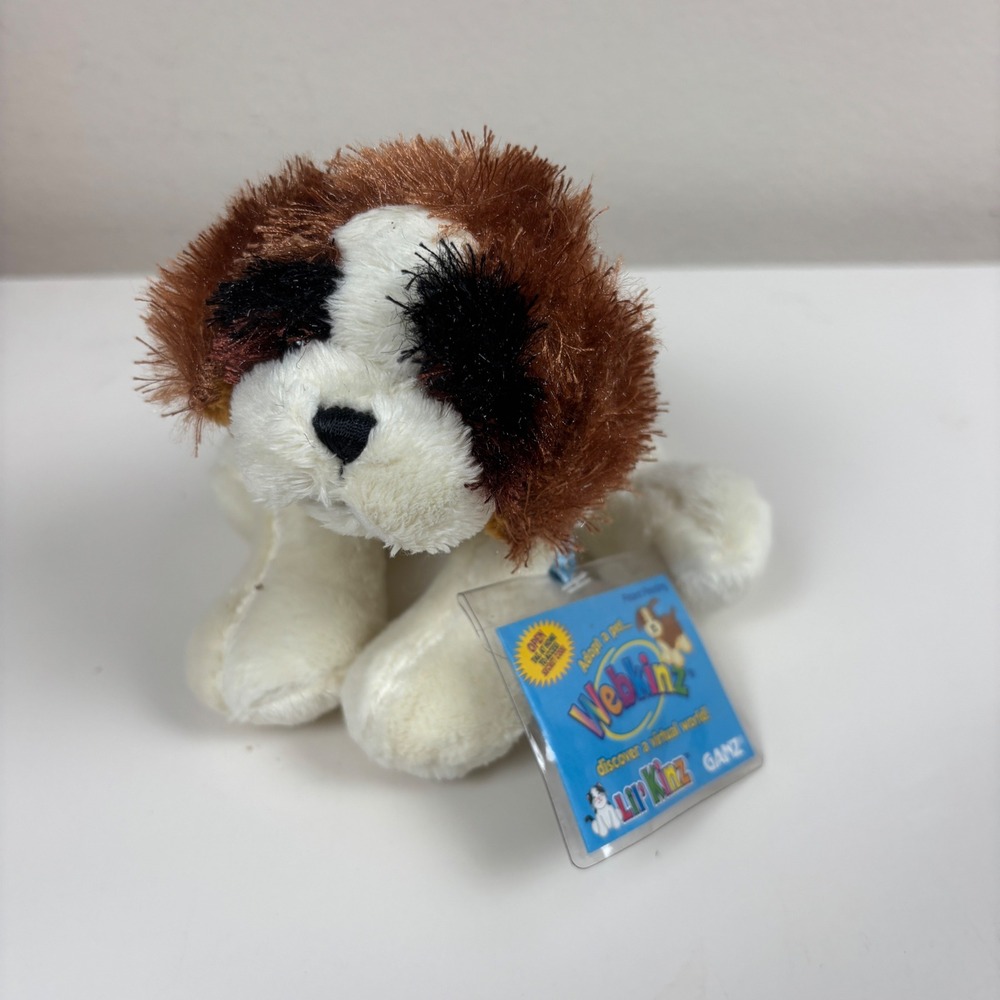 Ganz Lil Kinz St. Bernard Plush Stuffed Animal White Brown HS012 New With Tag